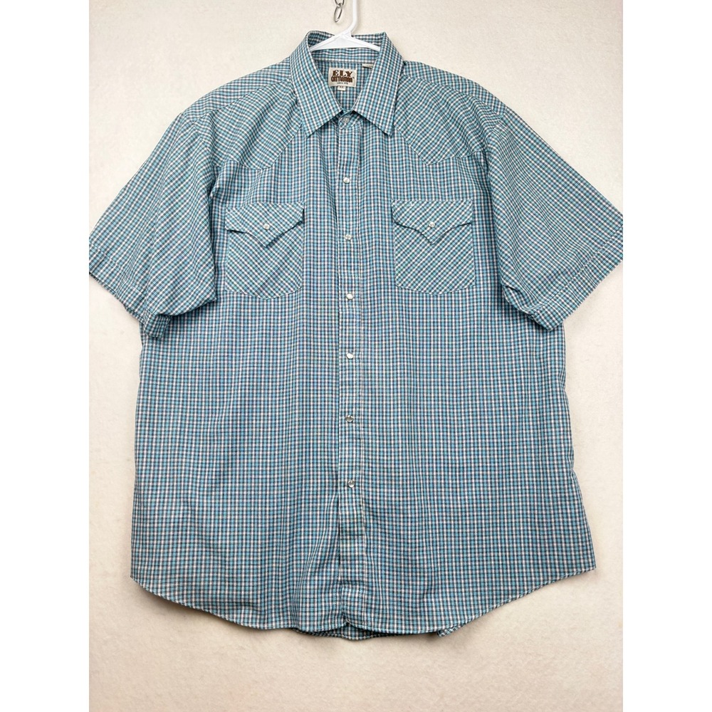 Ely Cattleman Western Shirt‎ Mens XL Pearl Snap Cowboy
